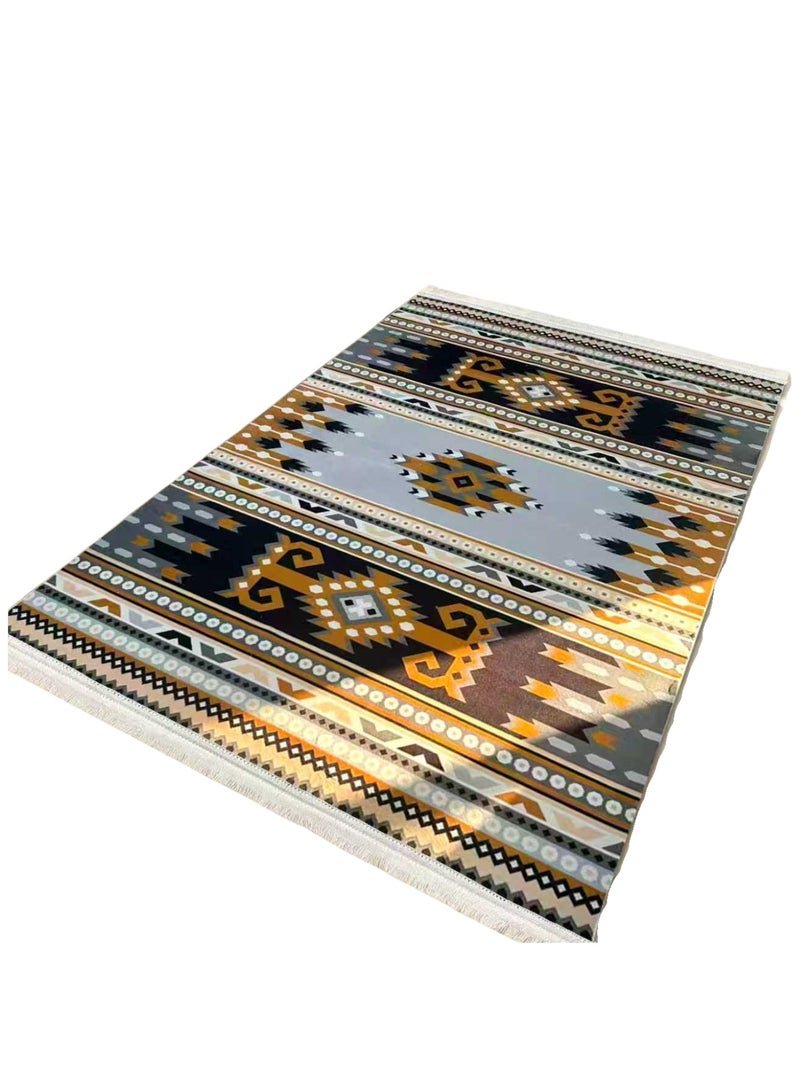 SMART HOME Large padded floor mat with a soft velvet surface and non-slip backing - Living room rug - Majlis rug - Lounge rug - Luxurious decorative rug - Elegant rug with modern patterns for living rooms and majlis - Size 300x200cm - Suitable for everyday use and entertaining - Image 5